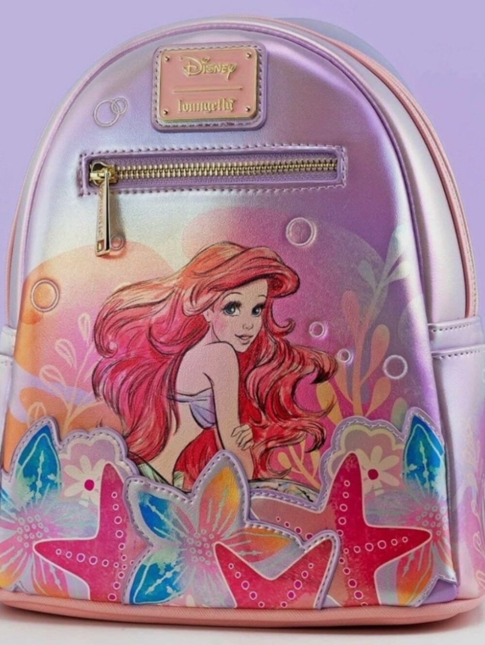 Loungefly Disney The Little Mermaid Ariel Soft Floral Mini Backpack pink NWT
